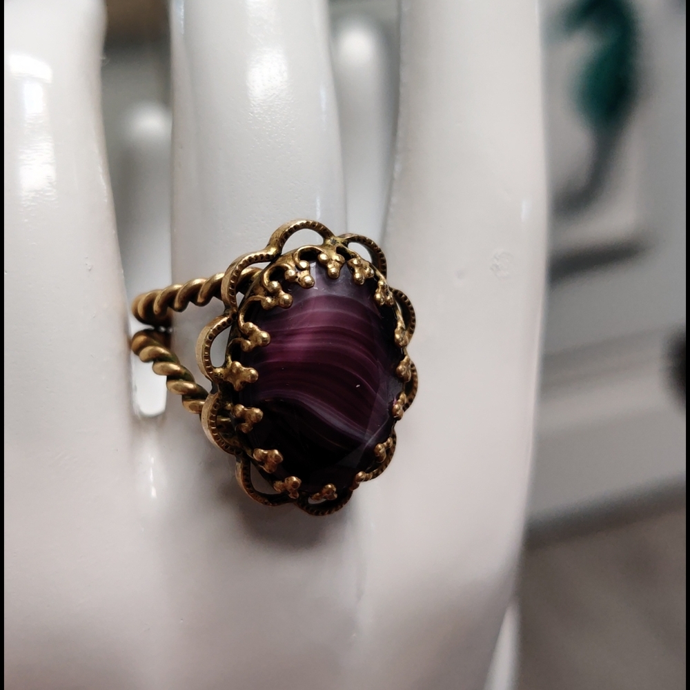Vintage west Germany ring purple stone